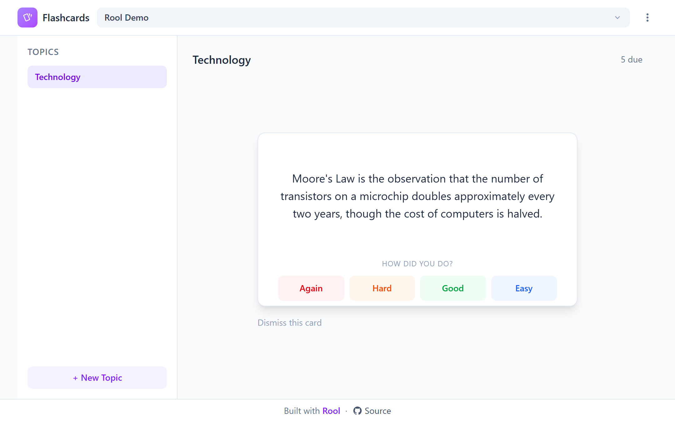 Flashcards screenshot